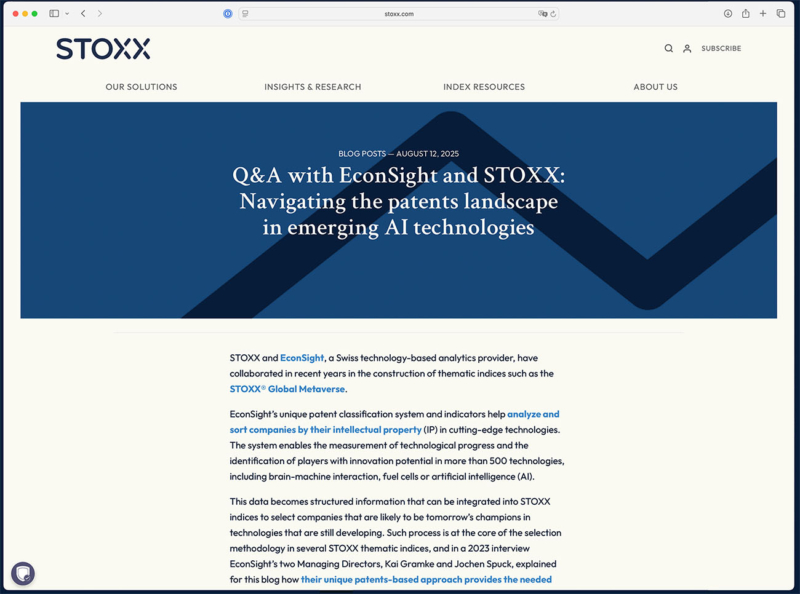 EconSight STOXX Q&A